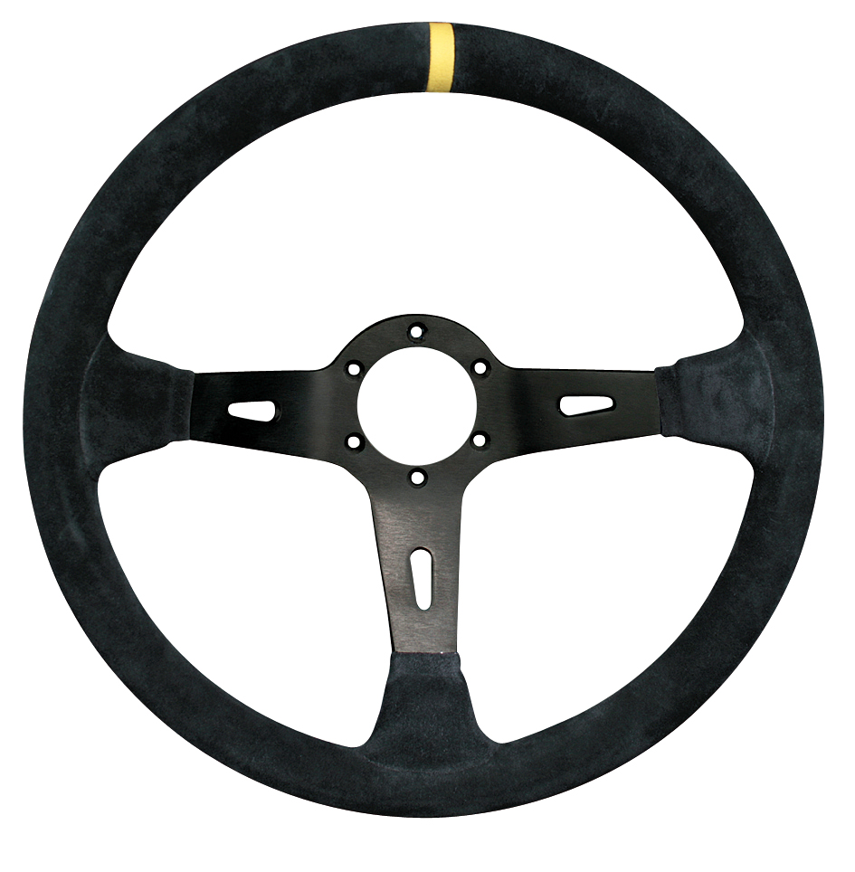 RPM/SPORTLINE - Racing 3 350mm 65mm dish suede black STEERING WHEEL