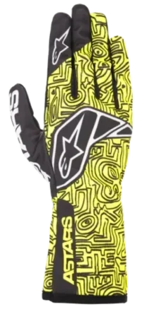 ALPINESTARS TECH-1 K RACE V2 GLOVE VERTICAL FLURO YELLOW