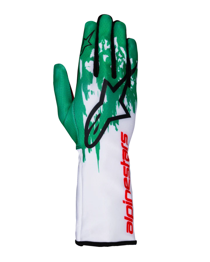 ALPINESTARS TECH-1 K V3 GLOVE WHITE GREEN RED