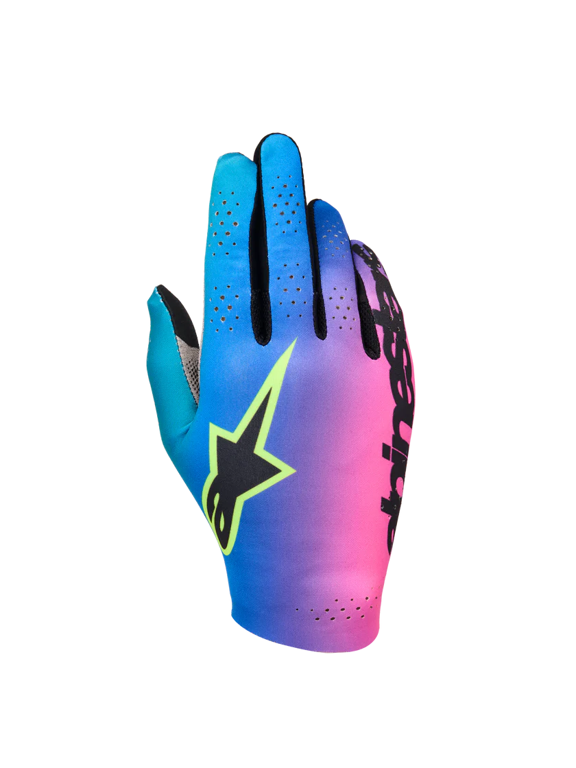 ALPINESTARS SIM GLOVES PINK CYAN YELLOW