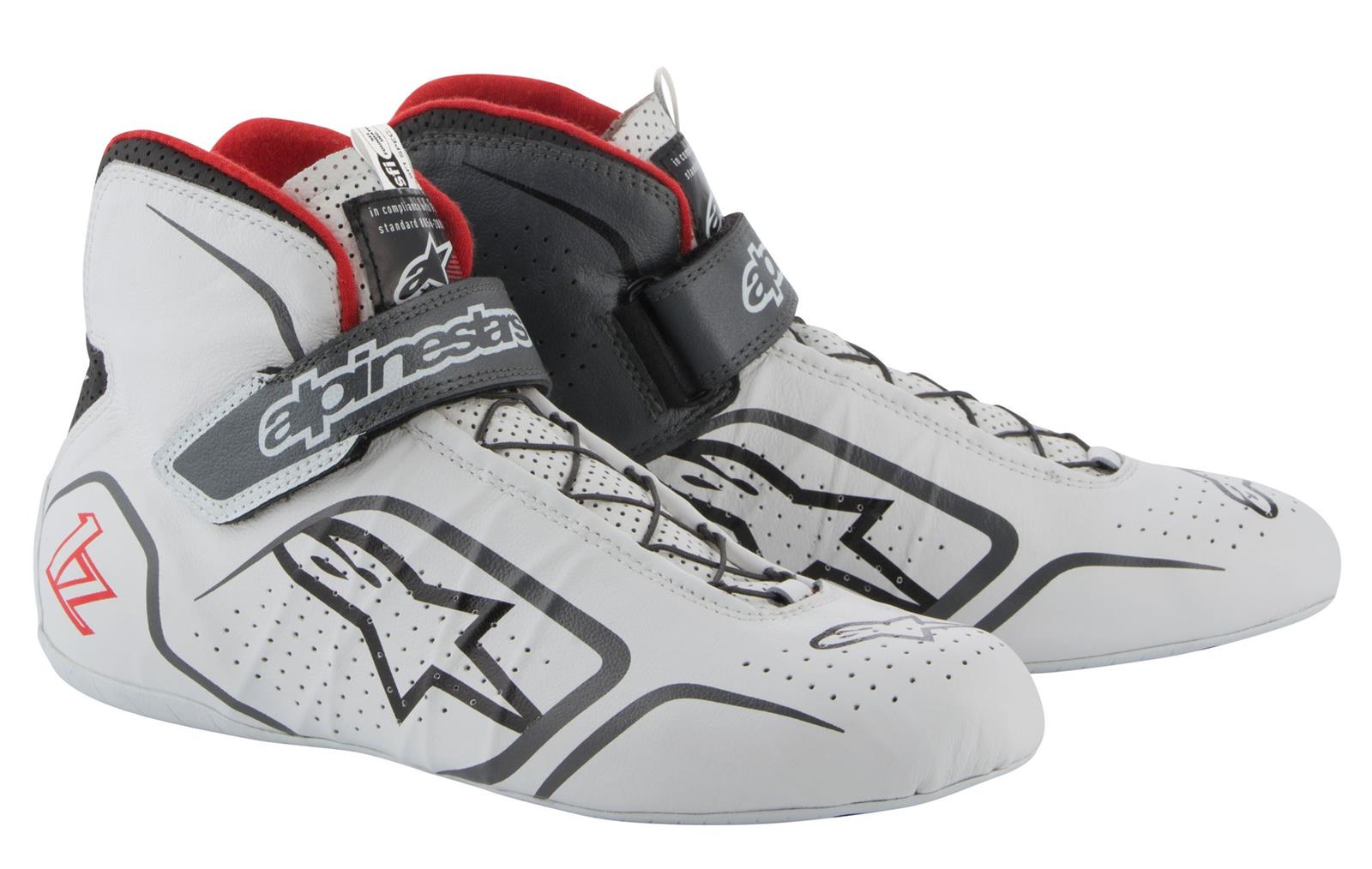 ALPINESTARS TECH 1-Z SHOES WHITE GREY RED