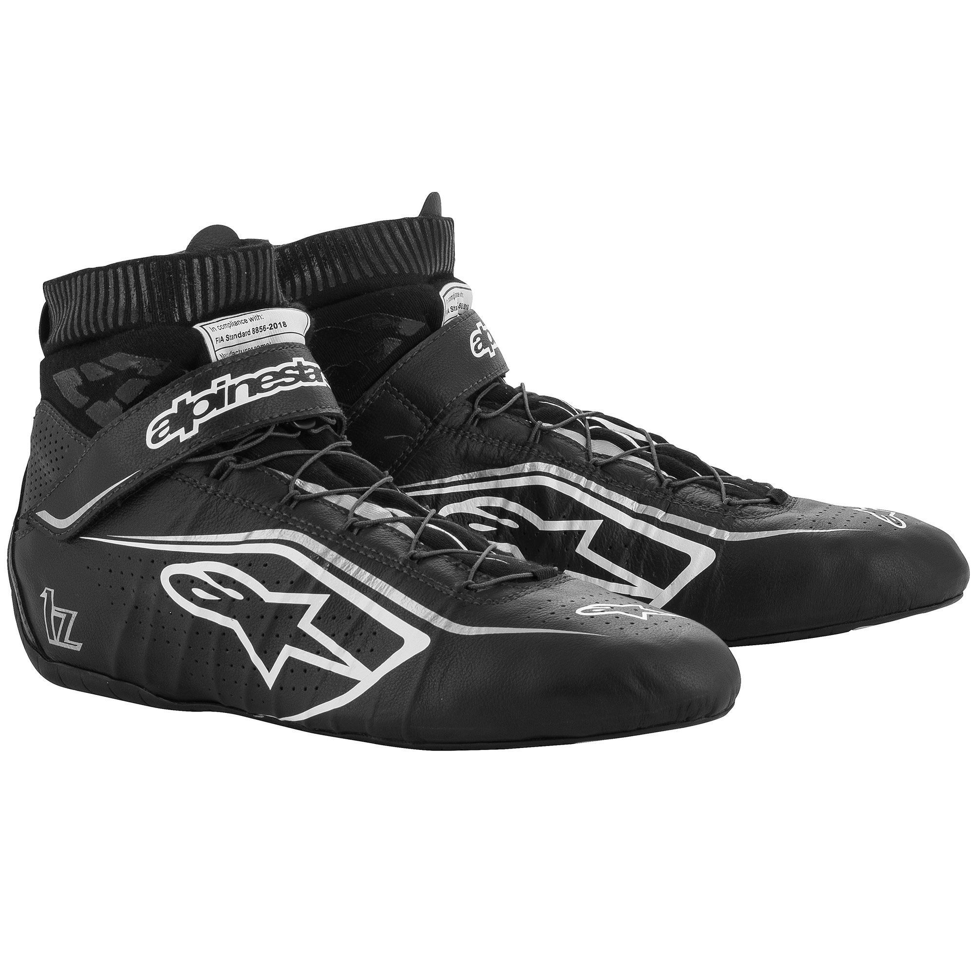 ALPINESTARS TECH-1 Z V2 SHOE BLACK WHITE SILVER